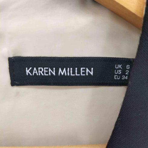 KAREN MILLEN Cotton Tweed Laced Waist A Line Dress レディース 6