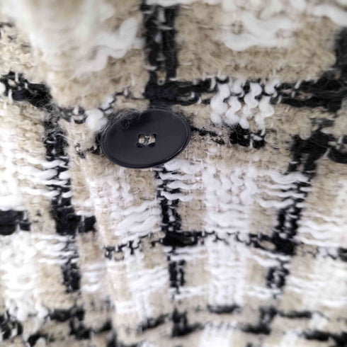 ザラ ZARA ツイードロングブレザー ダブルブレストテーラードジャケット レディース import:L