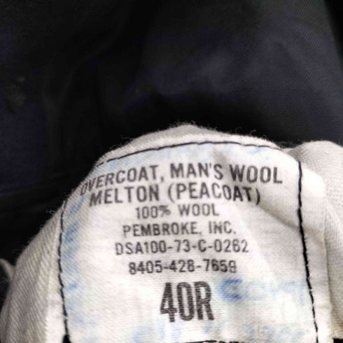 ユーエスネイビー U.S.NAVY 70s PEMBROKE製 OVERCOAT メルトンウールピーコート メンズ 40R