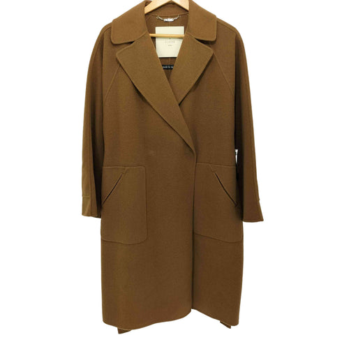 THE CLASSE カシミヤ混 ウール ノーカラー コート レディース 11