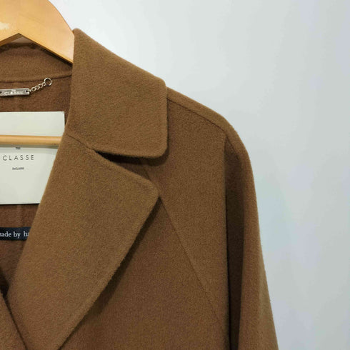 THE CLASSE カシミヤ混 ウール ノーカラー コート レディース 11