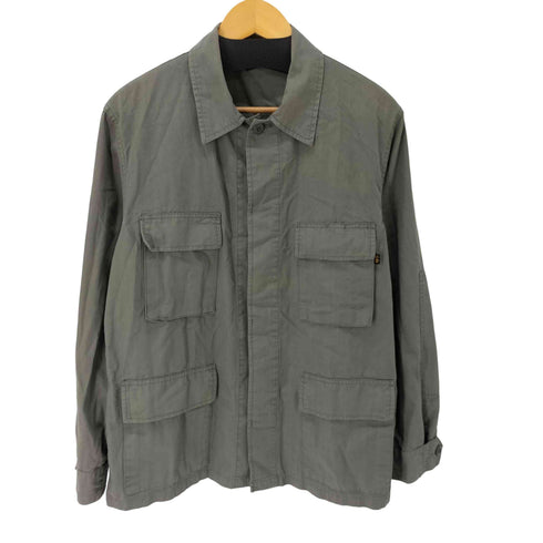 アルファインダストリーズ ALPHA INDUSTRIES 比翼ボタン ワーク ミリタリー シャツ メンズ JPN:L