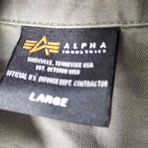 アルファインダストリーズ ALPHA INDUSTRIES 比翼ボタン ワーク ミリタリー シャツ メンズ JPN:L