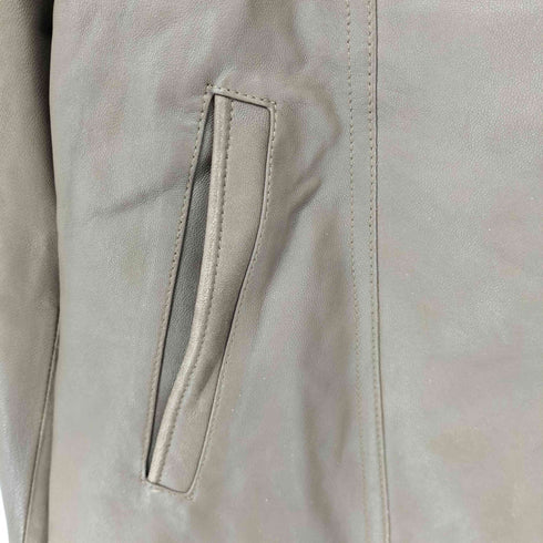 STYLENOTE 羊革 ノーカラージップアップライダースジャケット レディース