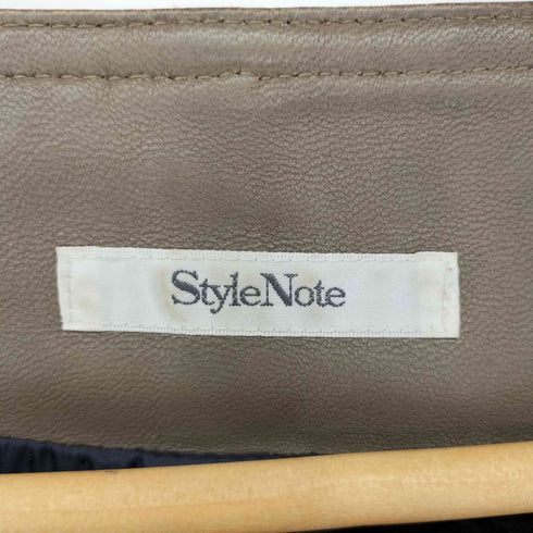STYLENOTE 羊革 ノーカラージップアップライダースジャケット レディース