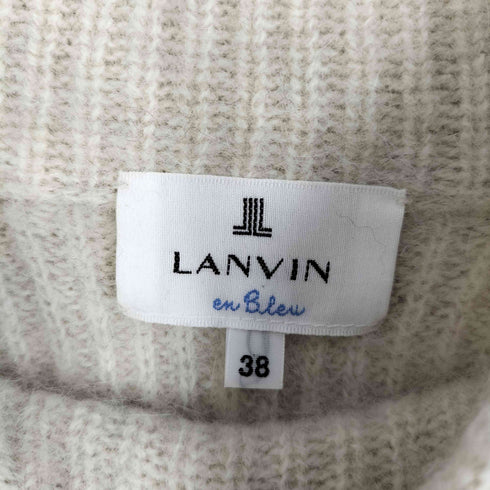 ランバンオンブルー LANVIN en Bleu ウール フォックスファー リボンニット テールカット レディース 38