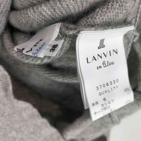 ランバンオンブルー LANVIN en Bleu カシミヤ混 モックネックウールリボンチュニック ニット レディース 38