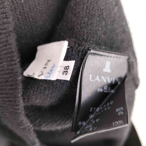 ランバンオンブルー LANVIN en Bleu カシミヤ混 モックネックウールリボンチュニック ニット レディース 38