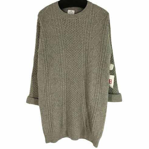 ランバンオンブルー LANVIN en Bleu カシミヤ混 ウールバックロゴ ケーブルニットチュニック レディース 38