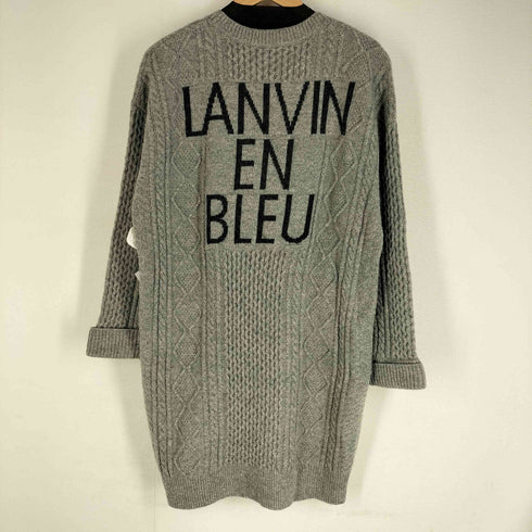 ランバンオンブルー LANVIN en Bleu カシミヤ混 ウールバックロゴ ケーブルニットチュニック レディース 38