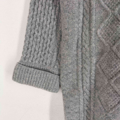 ランバンオンブルー LANVIN en Bleu カシミヤ混 ウールバックロゴ ケーブルニットチュニック レディース 38