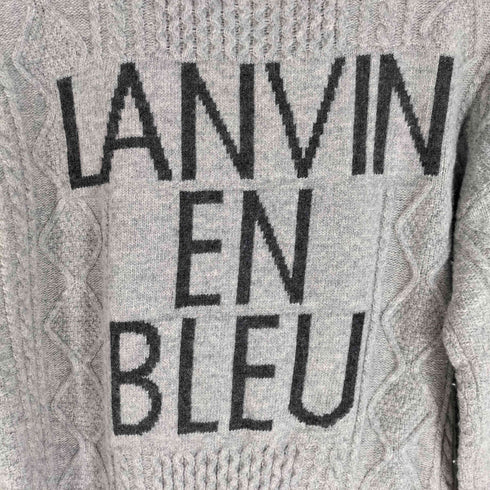 ランバンオンブルー LANVIN en Bleu カシミヤ混 ウールバックロゴ ケーブルニットチュニック レディース 38