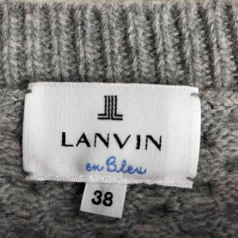 ランバンオンブルー LANVIN en Bleu カシミヤ混 ウールバックロゴ ケーブルニットチュニック レディース 38