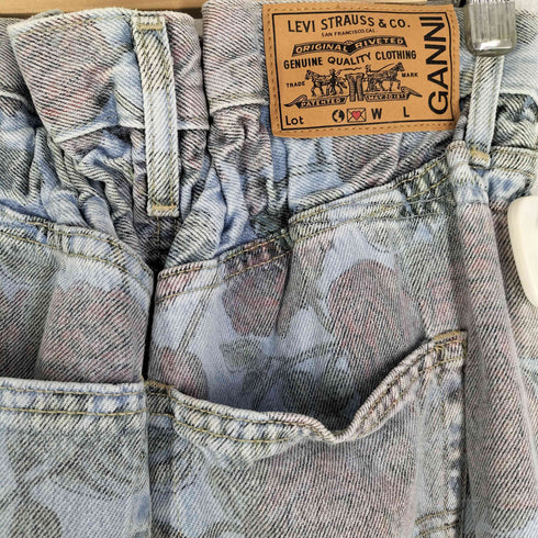 ガニー Ganni ハイウエスト フラワープリントデニムパンツ レディース W26 L29
