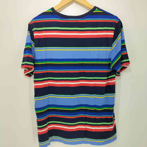ポロラルフローレン POLO RALPH LAUREN ポニー刺繍 ボーダー レインボー クルーネック S/S Tシャツ メンズ import:XL