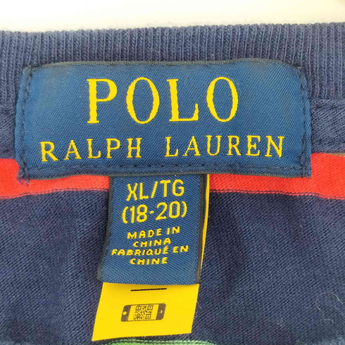 ポロラルフローレン POLO RALPH LAUREN ポニー刺繍 ボーダー レインボー クルーネック S/S Tシャツ メンズ import:XL