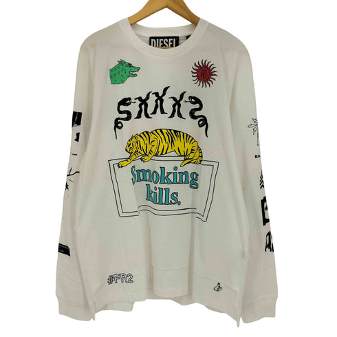 ディーゼル DIESEL 20AW GR8 Smoking Kills DANGER プリントTシャツ メンズ import:XL