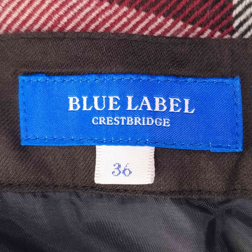 ブルーレーベルクレストブリッジ BLUE LABEL CRESTBRIDGE チェック柄 ウール 切り替え ジャンパー スカート レディース FR:36