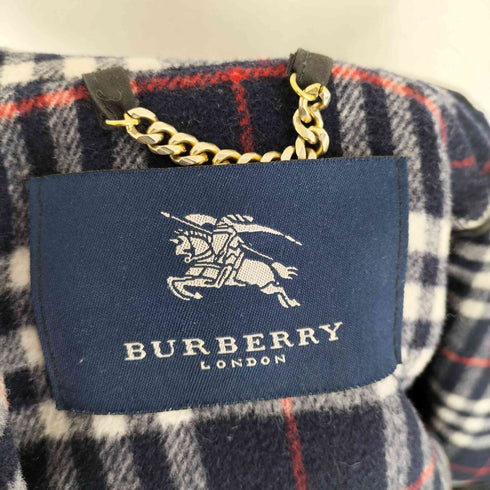 バーバリーロンドン BURBERRY LONDON MADE IN ENGLAND 裏地チェックウールダッフルコート レディース