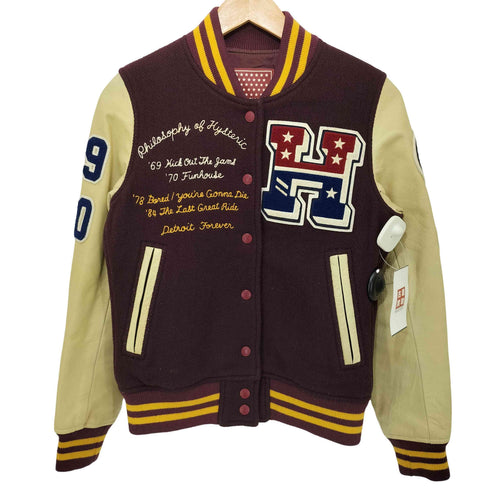 ヒステリックグラマー HYSTERIC GLAMOUR BIG H レザー切替 スタジャン レディース FREE