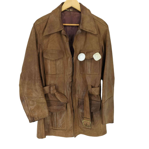 70s IDEALジップ レザーコート レディース JPN:M