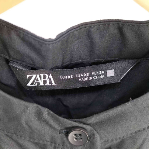 ザラ ZARA バンドカラーノースリーブシャツワンピース レディース import:XS