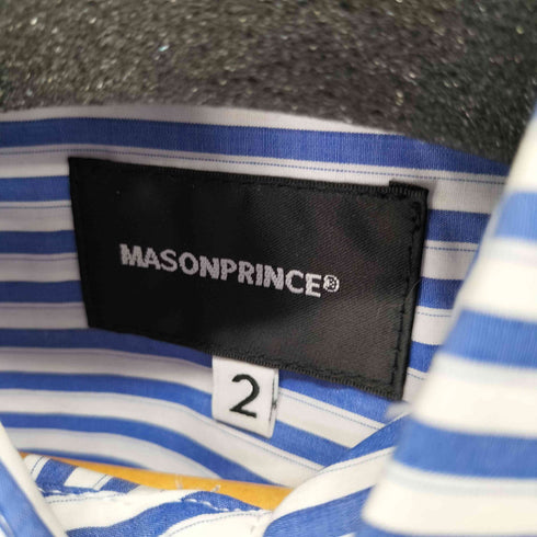 メゾンプリンス mason prince ロゴ刺繍ワンポケットS/Sストライプシャツ メンズ JPN:2