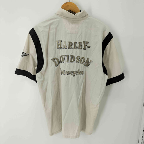 ハーレーダビッドソン HARLEY-DAVIDSON 背面刺繍 ロゴワッペンS/Sワークシャツ メカニックシャツ メンズ JPN:L