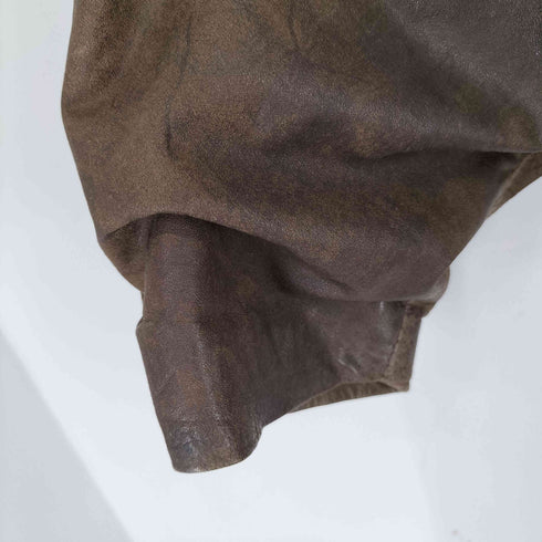 Winlit GENUINE LEATHER レザー切替ロングコート メンズ