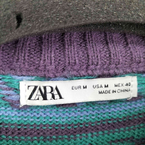 ザラ ZARA 総柄クルーネックニット メンズ JPN:M