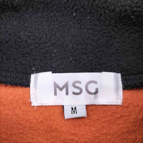MSG オーバーサイズハーフジップスウェットプルオーバー 配色 ビリヤードロゴ メンズ JPN:M