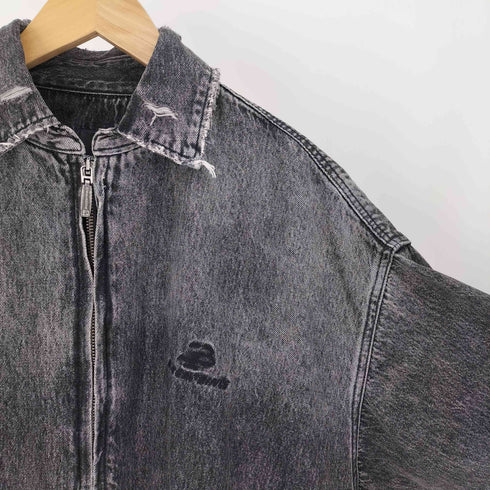 MAISONPRINCE ZIP DENIM JKT ロゴ 刺繍 ジップアップ ブラックデニム ジャケット メンズ JPN:2
