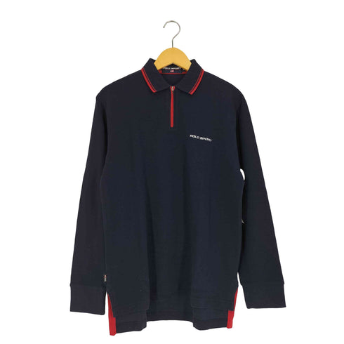 ポロスポーツラルフローレン POLO SPORT RALPH LAUREN ロゴ刺繍 ハーフジップ コットンニット ポロシャツ メンズ import:M