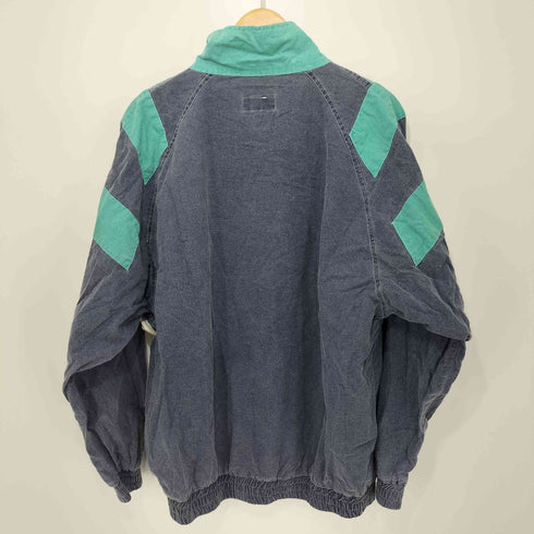 BERTO LUCCI 90S ロゴ刺繍 バイカラー ハーフジッププルオーバー メンズ import:M