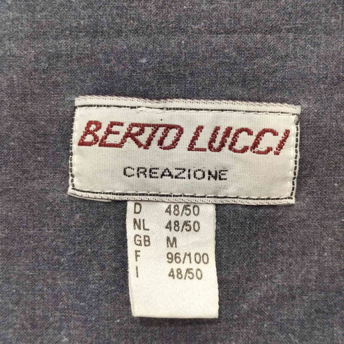 BERTO LUCCI 90S ロゴ刺繍 バイカラー ハーフジッププルオーバー メンズ import:M