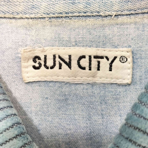 SUN CITY ニット切替 ロングスリーブ ウエスタンシャツ メンズ