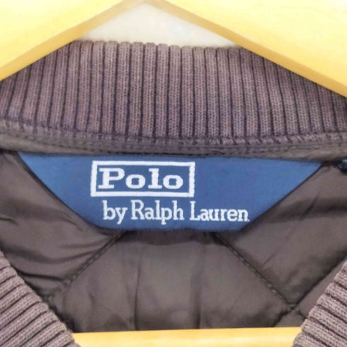 ポロバイラルフローレン Polo by RALPH LAUREN 中綿キルティングショルダーレザーパッチジップベスト メンズ JPN:XL