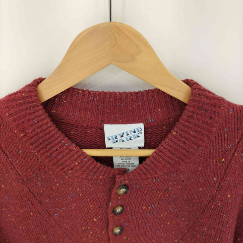 IRVINE PARK 90S ハーフボタン リネン混 メランジ ニット メンズ 2XL