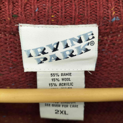 IRVINE PARK 90S ハーフボタン リネン混 メランジ ニット メンズ 2XL