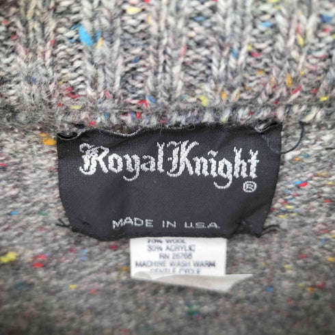 ロイヤルナイト Royal Knight 80S USA製 ウール混 メランジ モックネックニット メンズ JPN:XL