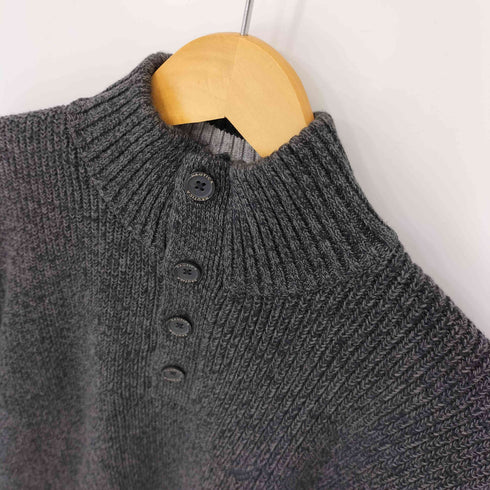 ノーティカ NAUTICA ロゴ刺繍 ハーフボタン タートルネック リブニット メンズ JPN:L