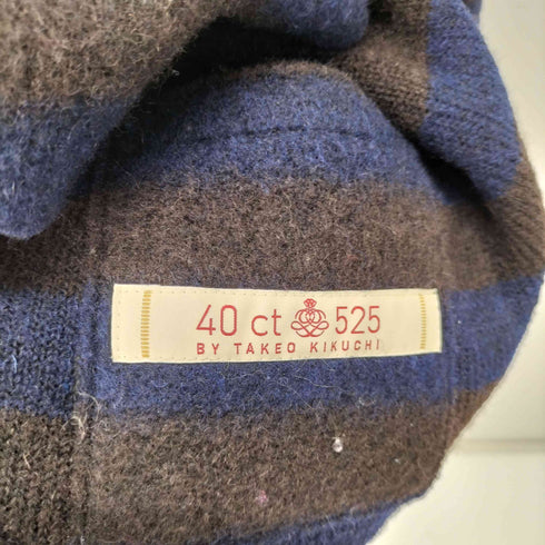 フォーティーカラッツアンドタケオキクチ 40ct & 525 BY TAKEO KIKUCHI ウール混ボーダーシャツジャケット スイングトップ メンズ US:40