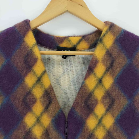 アーペーセー A.P.C. フランス製 アーガイルジップベスト メンズ JPN:3