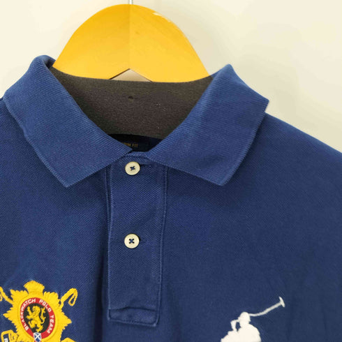 ポロラルフローレン POLO RALPH LAUREN CUSTOM SLIM FIT ビッグポニー刺繍ナンバリングポロシャツ エンブレム刺繍 メンズ JPN:L