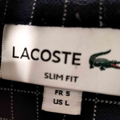 ラコステ LACOSTE SLIM FIT ロゴワッペンボタンダウンS/Sチェックシャツ メンズ JPN:S