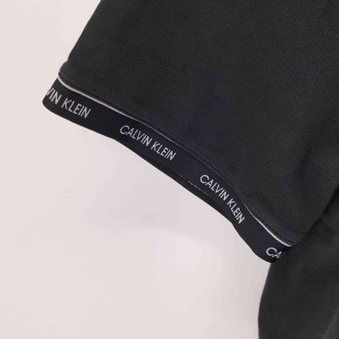 カルバンクライン CALVIN KLEIN SLIM FIT 袖ロゴ ジップS/Sポロシャツ メンズ JPN:L