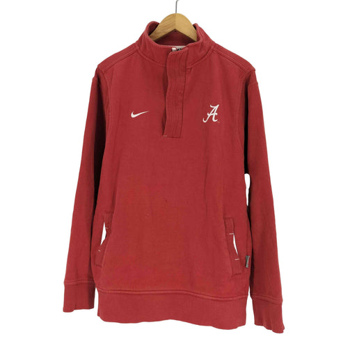 ナイキ NIKE 00S TEAMタグ ベースボール ロゴ スウッシュ ALABAMA 刺繍 ハーフジップ スウェット メンズ import:M