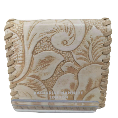 キャサリンハムネットロンドン KATHARINE HAMNETT LONDON 花柄エンボス加工ステッチレザーコインケース レディース