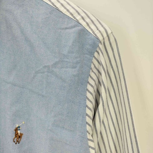 ラルフローレン RALPH LAUREN CLASSIC FIT ストライプ切替 ポニー刺しゅうシャツ メンズ JPN:S
