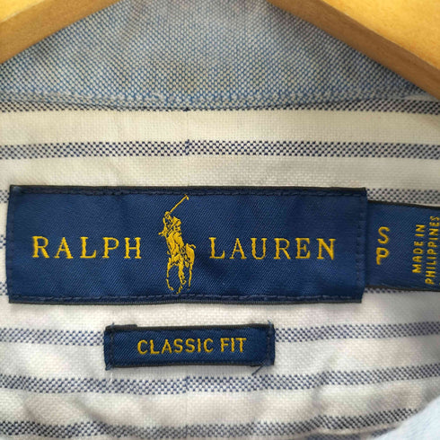 ラルフローレン RALPH LAUREN CLASSIC FIT ストライプ切替 ポニー刺しゅうシャツ メンズ JPN:S